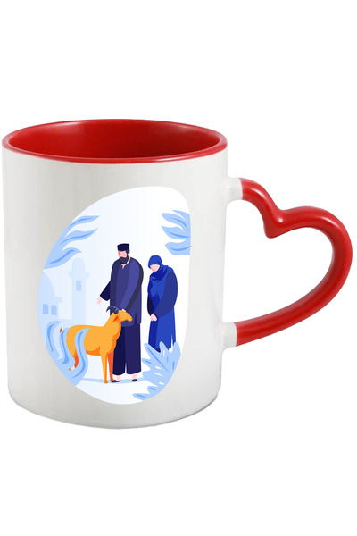 StoryGift Romania Cana Cu Musulmani, Capra, Moschee, Multicolor 330 ml, Ceram...