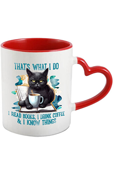 StoryGift Romania Cana cu o pisica neagra cu mesajul "That's what I do: I rea...