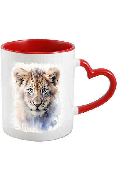 StoryGift Romania Cana Cu Pui De Leopard, Ilustratie Watercolor, Animal, Mult...