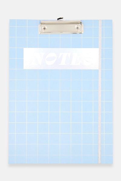 Paperbuzz Allover Print Pad Folio Clipboard With Ruled Notepad, Light Blue