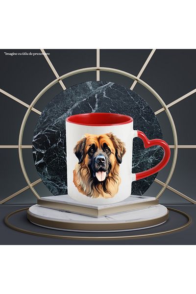 StoryGift Romania Mug with a happy dog, illustration, tongue out, furry, for lovers of , With ,STG .