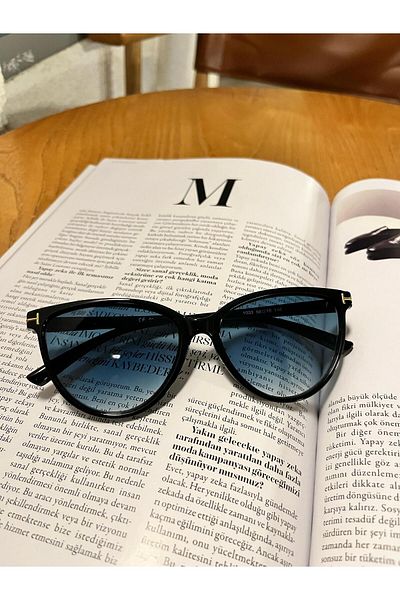 Melinora Diana Black Cat Eye Gradient Glass New Season Sunglasses
