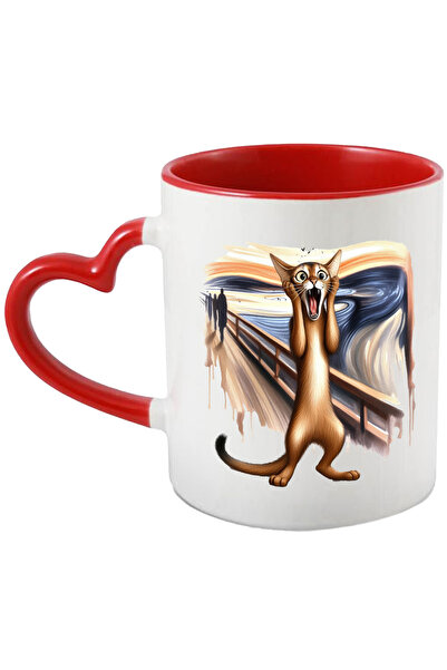 StoryGift Romania Cana cu o pisica speriata, ilustratie, uimita, sta in 2 lab...