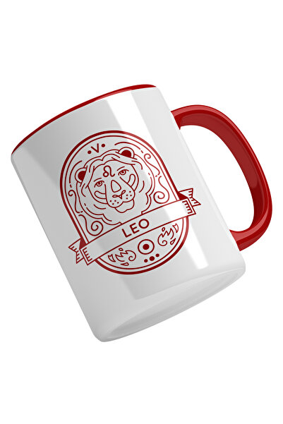 StoryGift Romania Cana Cu Semn Zodie Leu, Leo, Lion, Mituri, Zodiac, Rosu 330...