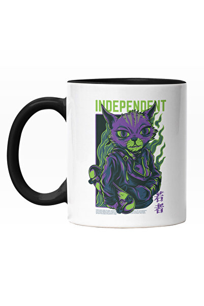 StoryGift Romania Cana Cu Pisica Gangster Mov Cu Hoodie Si Skateboard, Text I...