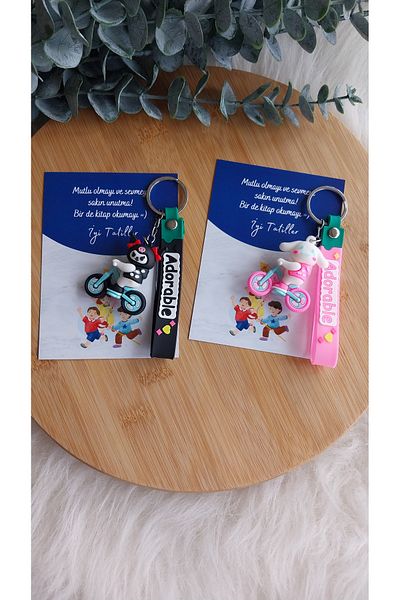 ATÖLYEM BURADA Karne Gift Three-Dimensional Keychain 5 Pieces Mixed (Bag)