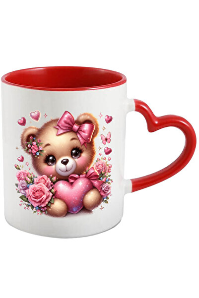 StoryGift Romania Cana cu o ursoaica fericita | ilustratie | trandafiri | flo...