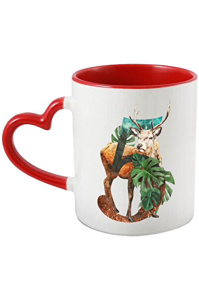 StoryGift Romania Cana Cu Cifra, 5, Cerb, Plante, Frunze, Multicolor 330 ml, ...