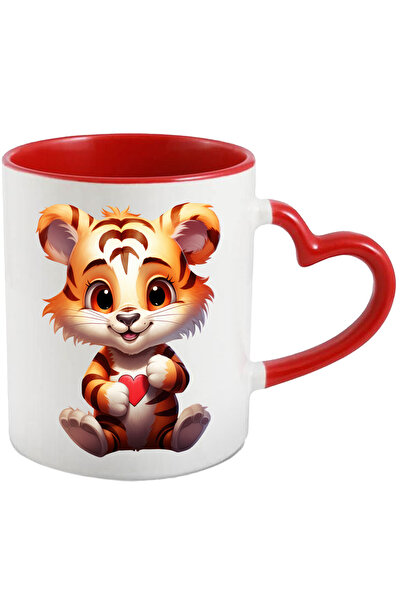 StoryGift Romania Cana cu un pui de tigru fericit | ilustratie | inima | apre...