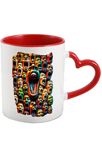 StoryGift Romania Cana Cu Capete care Par Ca Tipa, Dinti, Gura, Artistic, Tip...