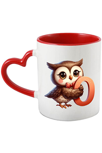StoryGift Romania Cana cu o bufnita maronie cu litera "O", ilustratie, pentru...