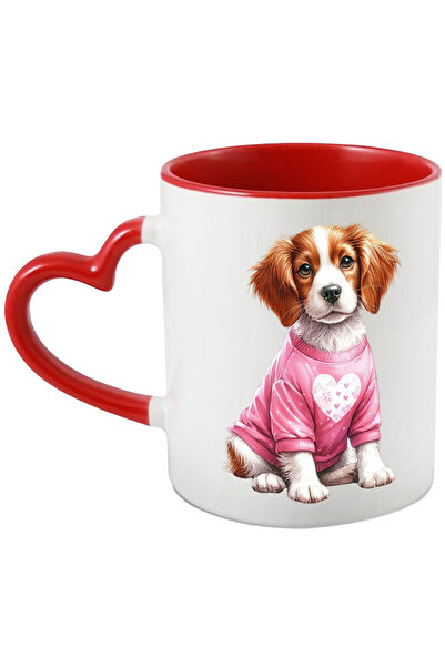 StoryGift Romania Cana cu un catel imbracat cu o bluza | ilustratie | roz | i...