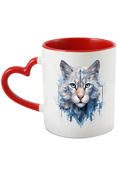 StoryGift Romania Cana Cu Pisica, Mosaic, Watercolor, Ilustratie, Animal, Mul...