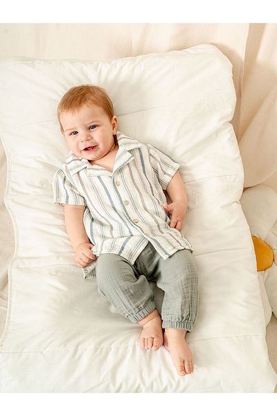 Kidaxi Muslin Shirt Pants Set |   Baby Boy Summer Set of 2 |   6-36 Months |   Kd53217