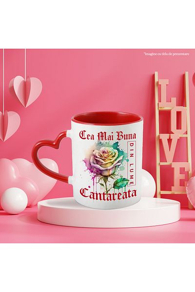 StoryGift Romania Mug With The Text The Best Singer, In The World, Flower, Colorful Rose, Wat, With, STG.