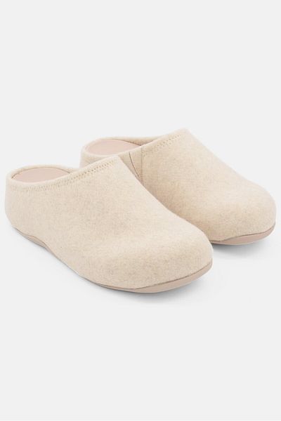 Fitflop Women Shuv Felt Clogs, Ivory
