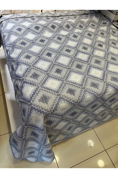 ŞENER HOME Panza Imprimata Dubla Albastra 200x240 Cm - Stiuca Singură