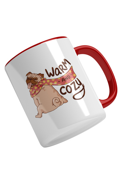 StoryGift Romania Cana Cu Caine Bulldog Francez Cu Fular Roz Lung, Text in En...