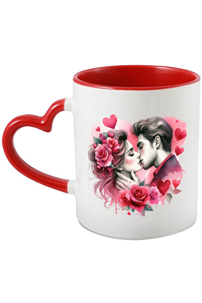StoryGift Romania Cana cu o femeie si un barbat care se saruta, ilustratie, i...