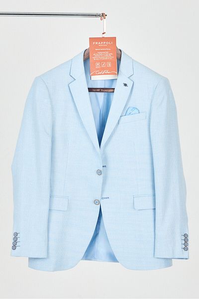 Frappoli Ανδρικό λινό Dante Ice Blue Mixed Slim Fit Summer Sports Blazer Jacket (Μεγάλο μέγεθος - Oversize)