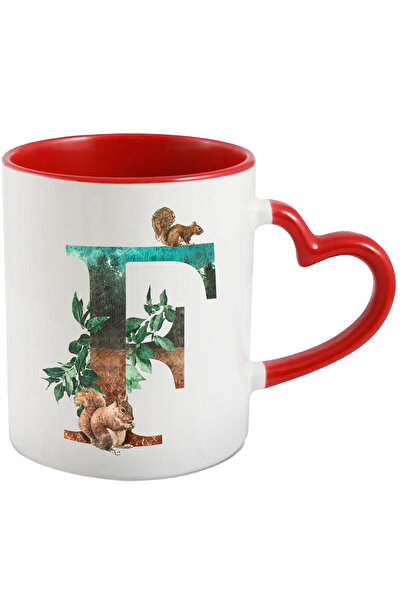StoryGift Romania Cana Cu Litera, E, Veverite, Frunze, Multicolor 330 ml, Cer...