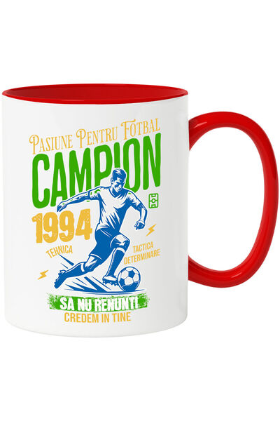 StoryGift Romania Cana cu Jucator Fotbal Sportiv Campion Joc In Echipa Motiva...