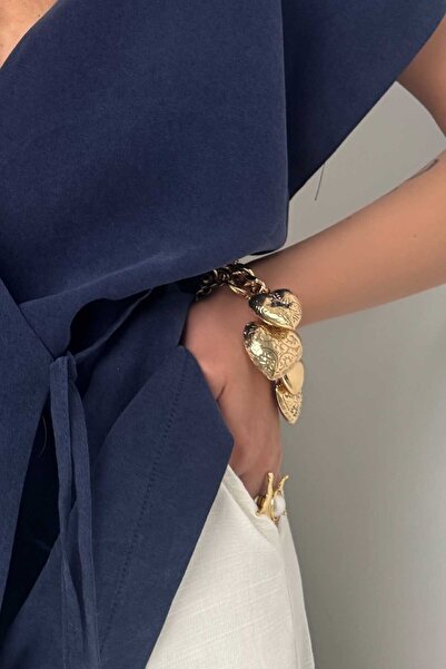 BYP Atelier سوار قلبي من البرونز مكون من قطعتين