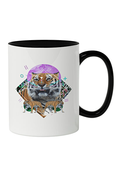 StoryGift Romania Cana Cu Arta Abstracta, Trei Leoprzi, Multicolor 330 ml, Ma...