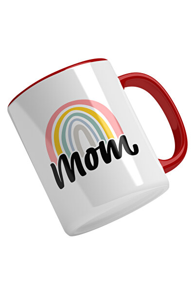 StoryGift Romania Rainbow Mug, Text in English Mom, Best Mom, Multicolor 330 ...