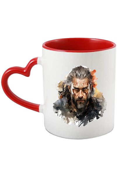 StoryGift Romania Cana Cu The Witcher, Personaj, Geralt din RIvia, Fantasy, Multicolor 330 ml, Cer, Cu Maner Inim