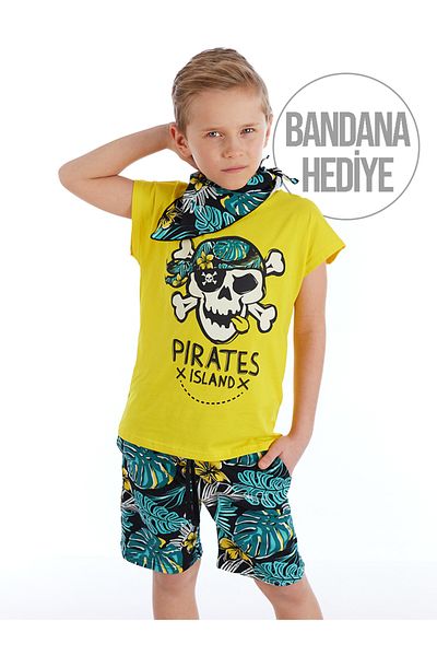 MSHB&G Hawaii-Set für Jungen, T-Shirt und Shorts, Bandana
