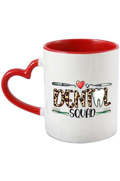 StoryGift Romania Cana cu mesajul "Dental squad", profesie, ilustratie, munca, dedicare, pasiune, , Cu Maner Inim