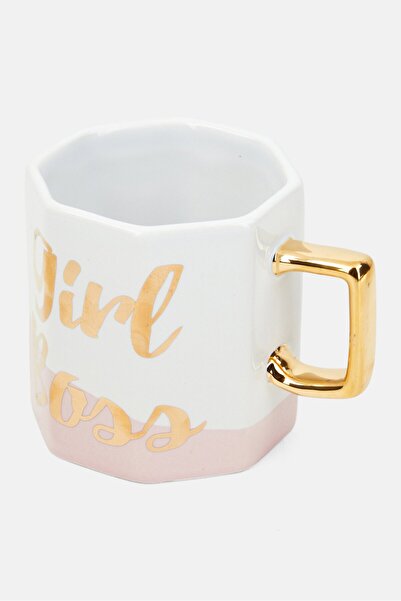 Ava & Viv Tops Girl Boss Octagonal Mug 450 ml, White