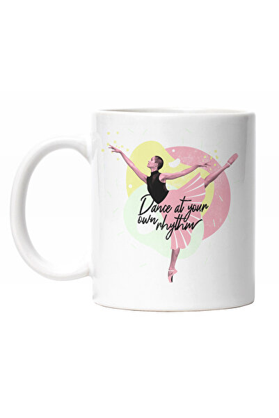 StoryGift Romania Cana Cu Mesaj In Engleza Dance At Your Own Rhythm, Fata Dansand Balet , Dance, , Cu Maner Alb