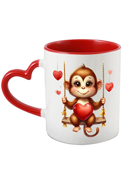 StoryGift Romania Cana cu o maimutica, ilustratie, inimioare, joaca, se da in...