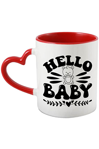 StoryGift Romania Baby greeting mug with teddy bear and text in English "Hell...