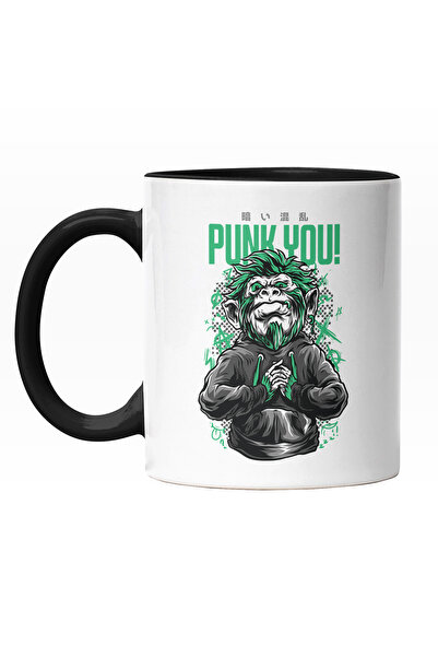 StoryGift Romania Cana Cu Mesaj In Engleza Punk You, Gorila Cu Par Lung Verde...