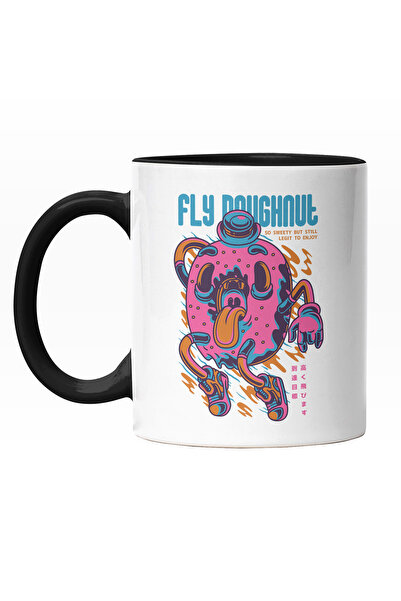 StoryGift Romania Cana Cu Gogoasa Americana CU Glazura Roz, Limba Scoasa, Tex...