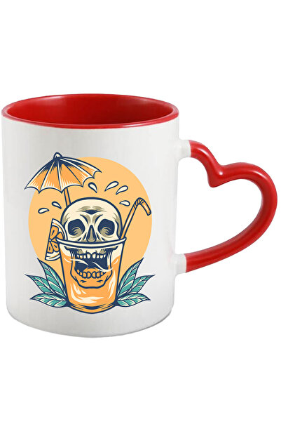 StoryGift Romania Cana Cu Bautura, Apus, Umbrela, Craniu, Pai, Lamaie, Multic...