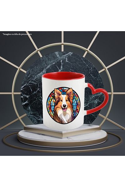 StoryGift Romania Cana Cu Un Catel Bucuros, In Stil Mozaic, Jucaus, Pentru Iubitorii De Caini Cu M, Cu ,stg