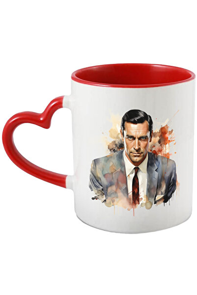 StoryGift Romania Cana Cu Personaj, Don Draper, Mad Men, Serial TV, Drama, Multicolor 330 ml, Cera, Cu Maner Inim