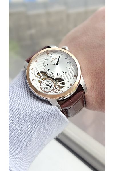 Raymond Rym-5210 Quartz Men's Wristwatch - Steel Case and Leather Cord - 2 Years Warranty