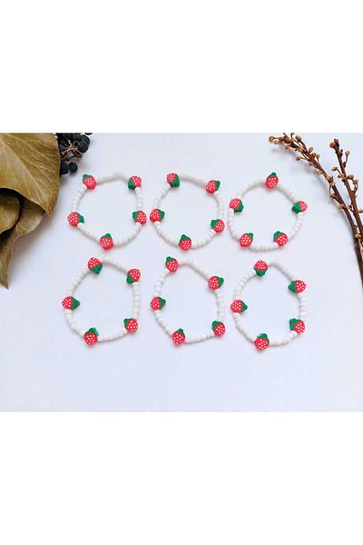 REN AKSESUAR Girl's Strawberry Bracelet, Graduation, Graduation, Party, Birthday 10 Pcs