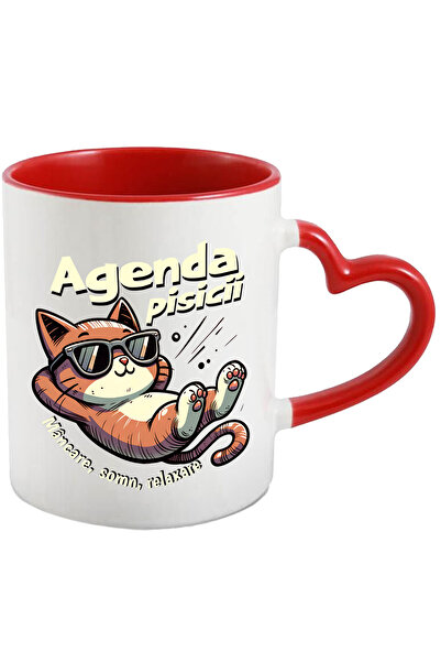 StoryGift Romania Cana agenda pisicii mancare somn relaxare, 330ml, Ceramica ...