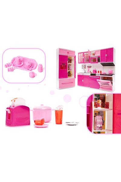 zola Bucatarie pentru casuta de papusi, complet utilata, sunete si lumini, 48 cm