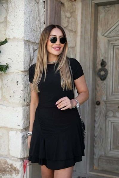QİMYA BUTİK Buketli̇ Women's Skirt with Layers, Flounces, Draped Waist, Short Sleeve Mini Dress