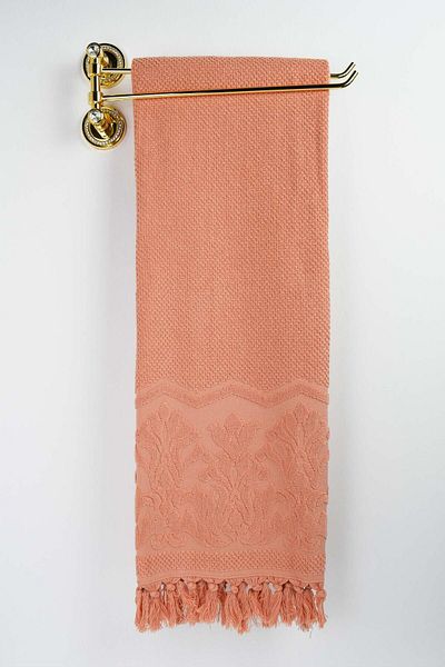 birizmoda Rita Jacquard Fringed Bath Towel - Apricot