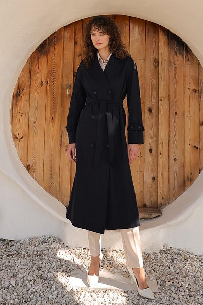 Olcay Καμπαρντίνα χωρίς επένδυση Oversize - Αξεσουάρ με φερμουάρ ώμου ΣΚΟΥΡΟ ΜΠΛΕ 6698