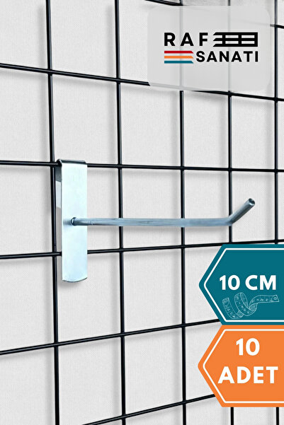 Raf Sanatı خطاف لوح سلكي 10 سم - خطاف شماعات رف شماعات رف ملحق سلك شماعات جورب