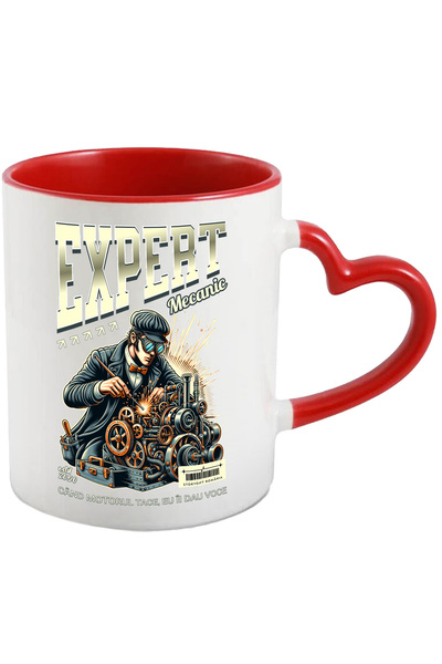 StoryGift Romania Cana Barbat Motor Masina Text expert mecanic, 330ml, Cerami...